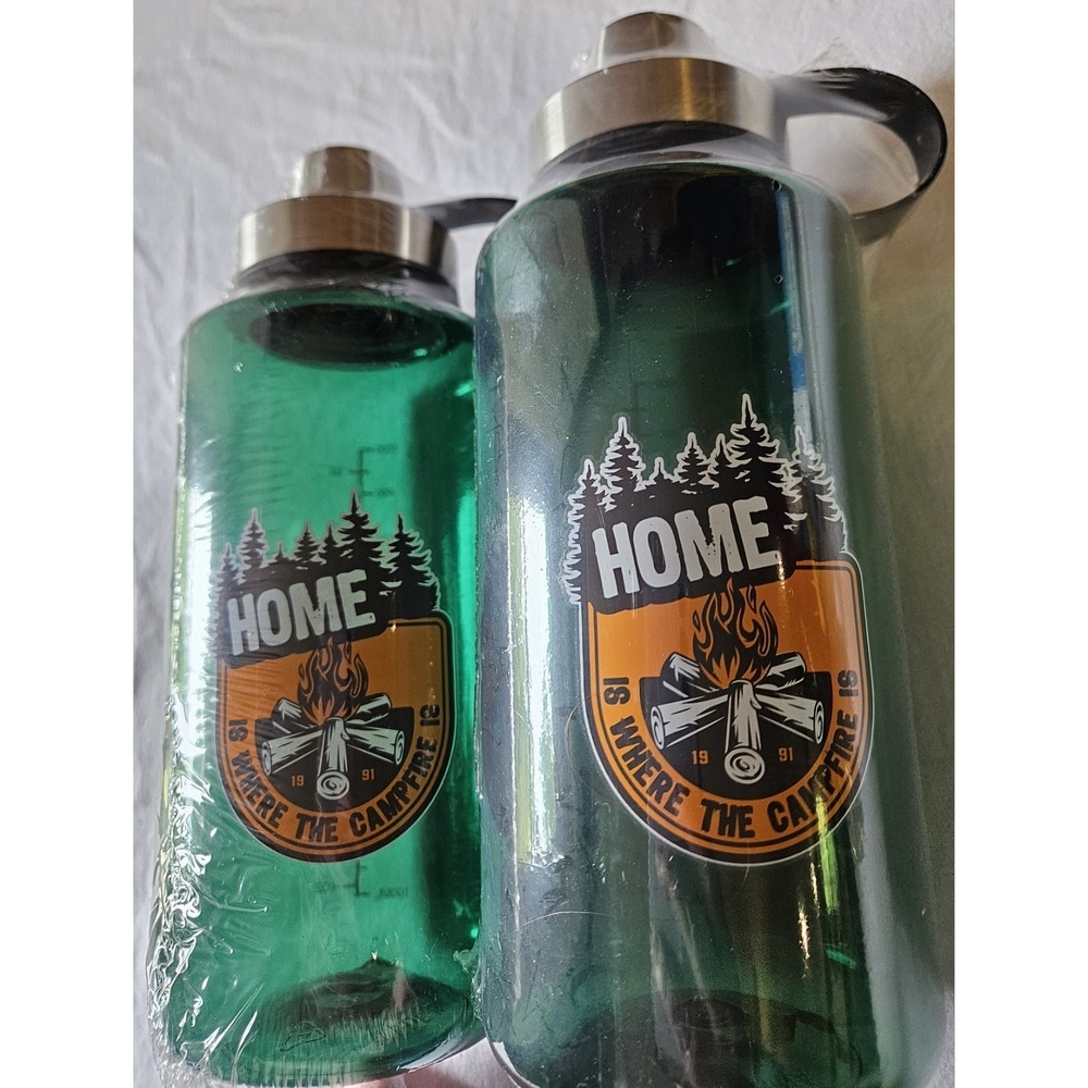 Ozark Trail 32 oz Water Bottle Set Camping Hiking "Home Is Where The Campfire...